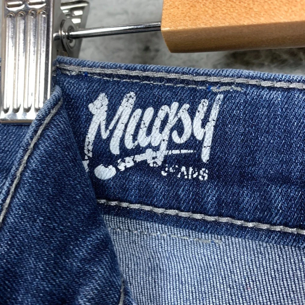 Mugsy Kinzies Jeans Mens 35 x 30 Blue Straight Leg Stretch Denim Casual Flexible